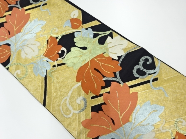 JAPANESE KIMONO / ANTIQUE FUKURO OBI / SILK / WOVEN KIKU